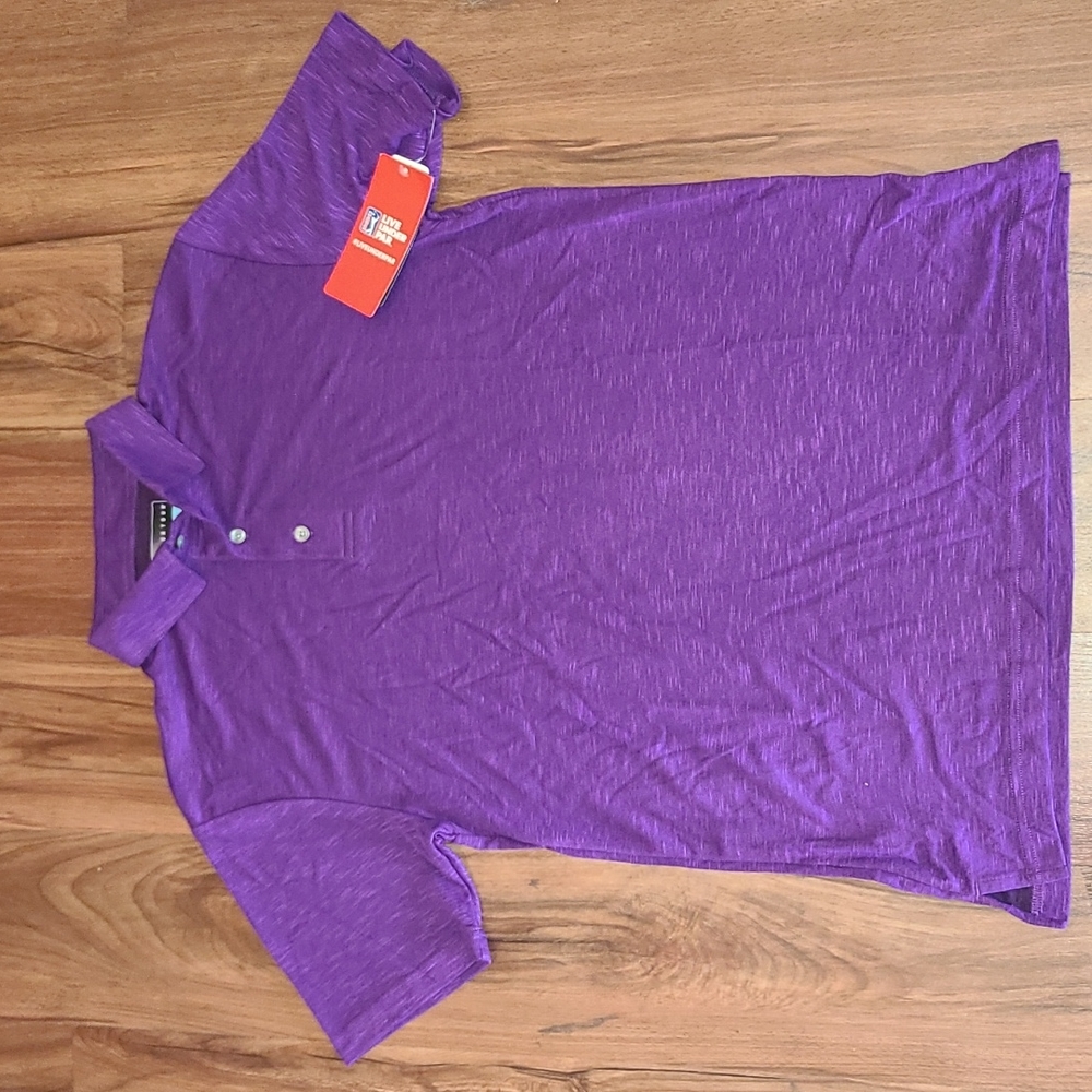 PGA Eco heather purple golf shirt